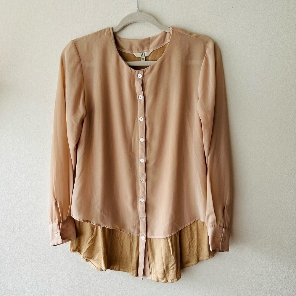 AND button down sheer shirt with lining size L/12